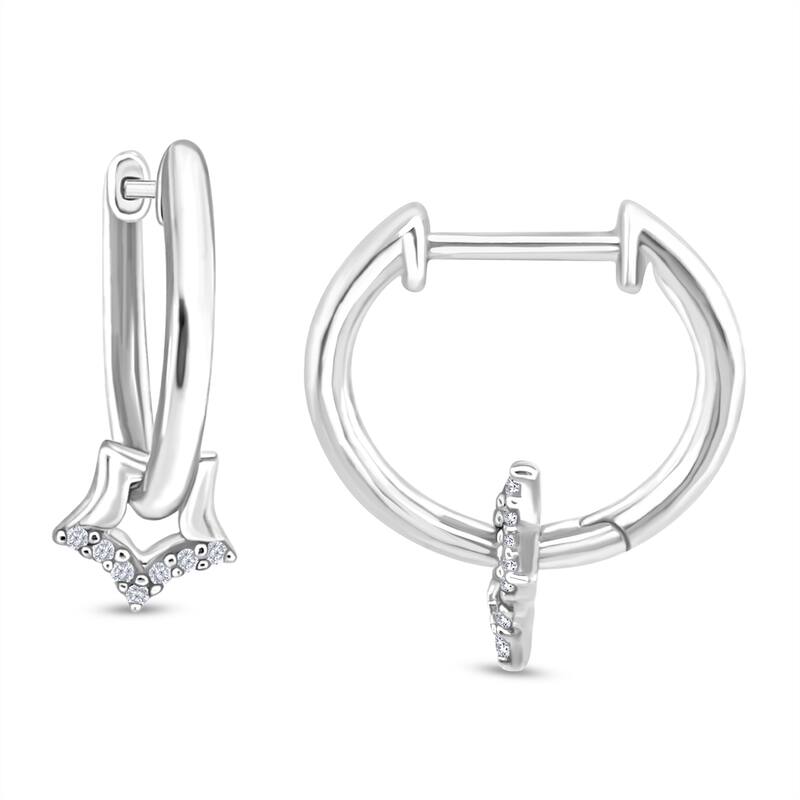 1/20 Cttw Natural Diamond Sterling Silver Earrings