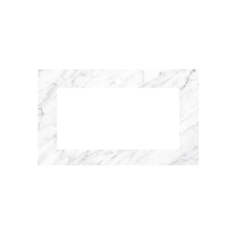 Carrara Marble Vanity Top - Trough Sink Cutout (Top Only) - 37"