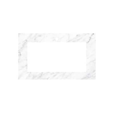 Carrara Marble Vanity Top - Trough Sink Cutout (Top Only)