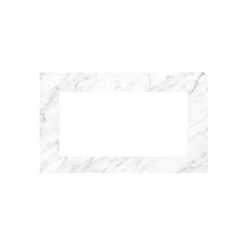 Carrara Marble Vanity Top - Trough Sink Cutout (Top Only)