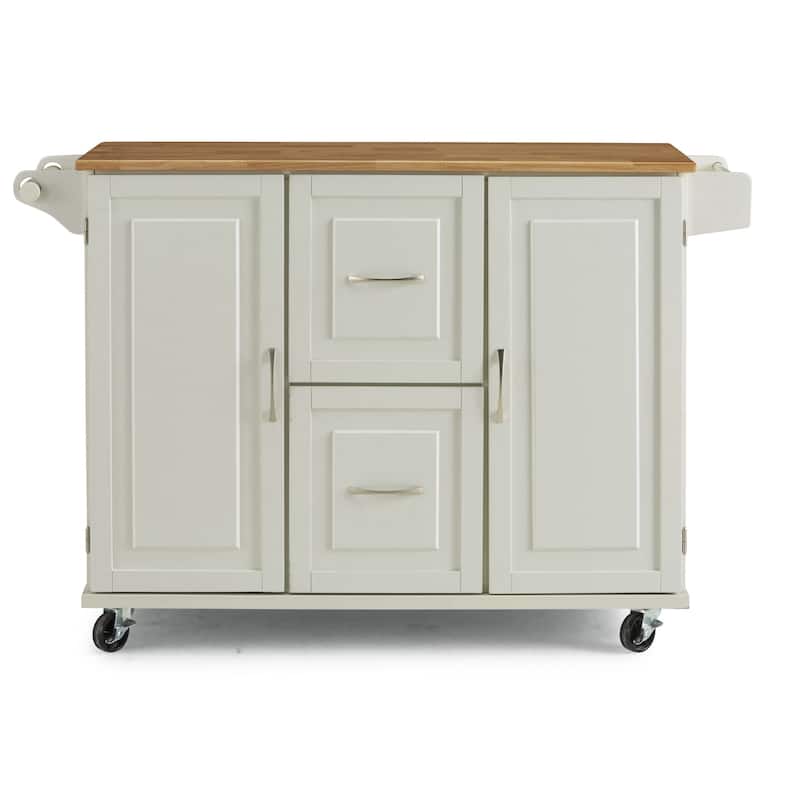 Homestyles Dolly Madison Off-White Wood Kitchen Cart - N/A