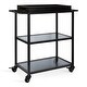 preview thumbnail 16 of 24, Kate and Laurel Giles Metal Bar Cart with Tray - 28x13x30 Metal - Black