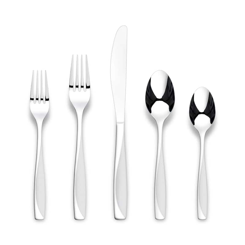 Ornative CIAN Sand Finish 20 Pieces Flatware Set - 10.63" H x 6.69" W x 2.76" D