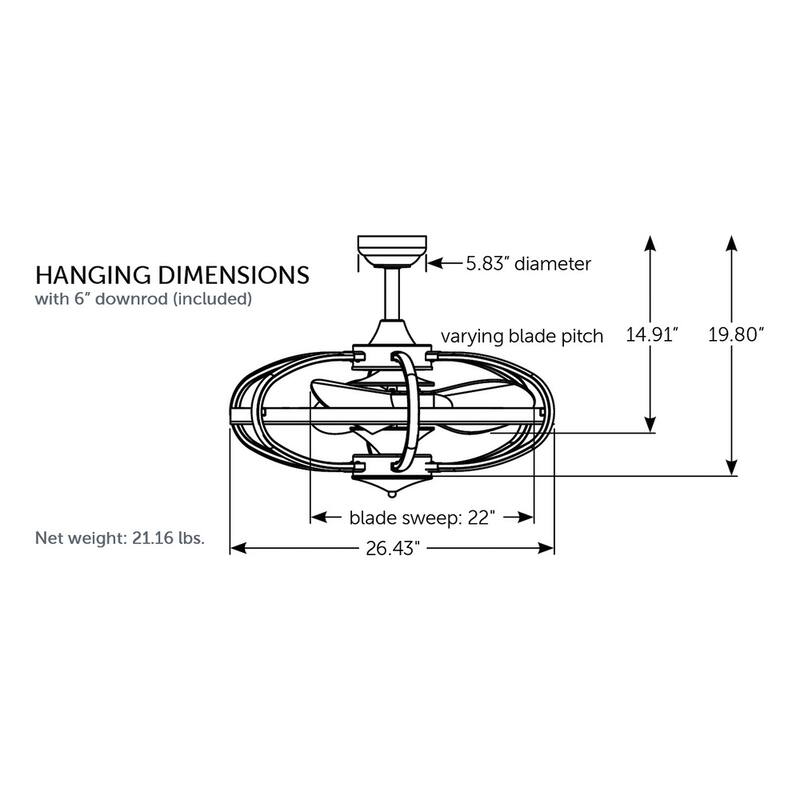 Fanimation Obvi 22 inch Indoor Ceiling Fan with LED Light Kit and Remote - Brushed Nickel