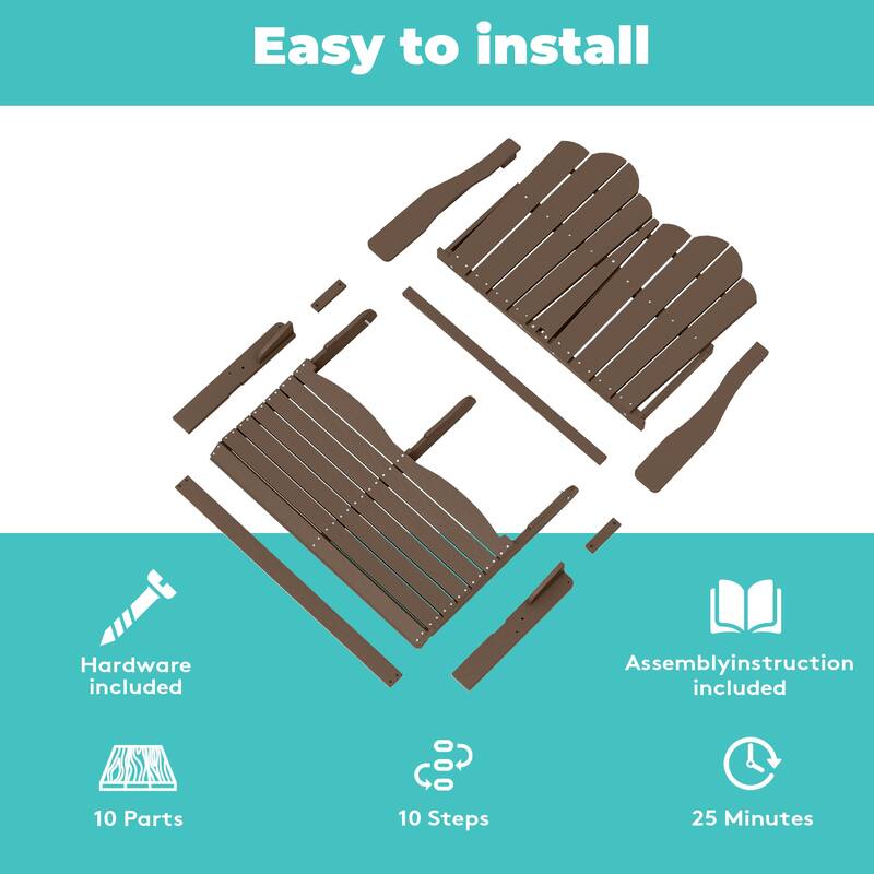 Outdoor HDPE Foldable Patio Loveseat