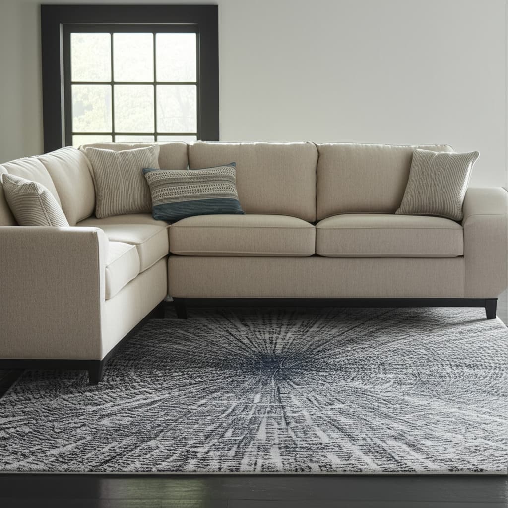 HomeRoots Abstract Mid-Century Rectangle Area Rug - 180.00 in. x 144.00 in. x 0.39 in.