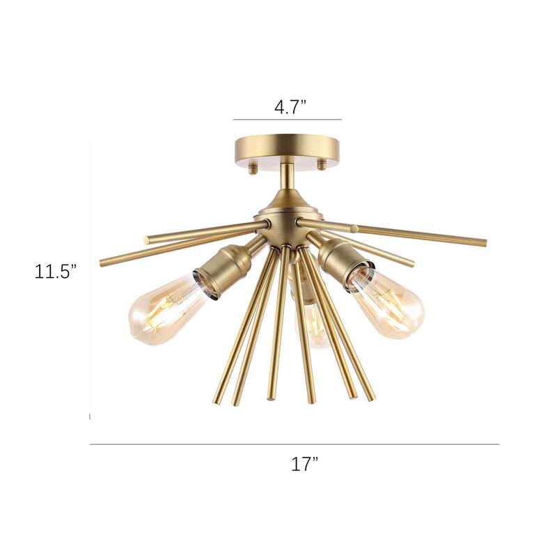 GetLedel Modern 3-Light Sputnik Semi-Flush Mount