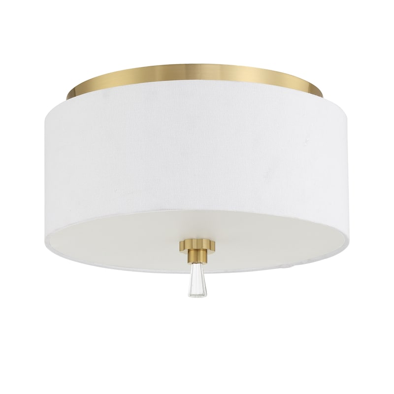 Craftmade 58282 Fortuna 2 Light 12" Wide Flush Mount Drum Ceiling - Satin Brass