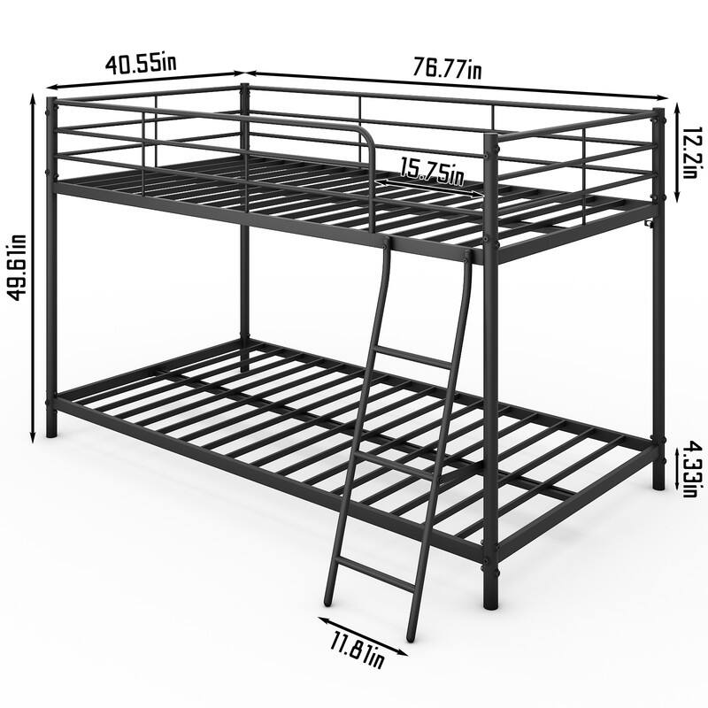 Twin-friendly Metal Bunk round Beds in Multiple colors