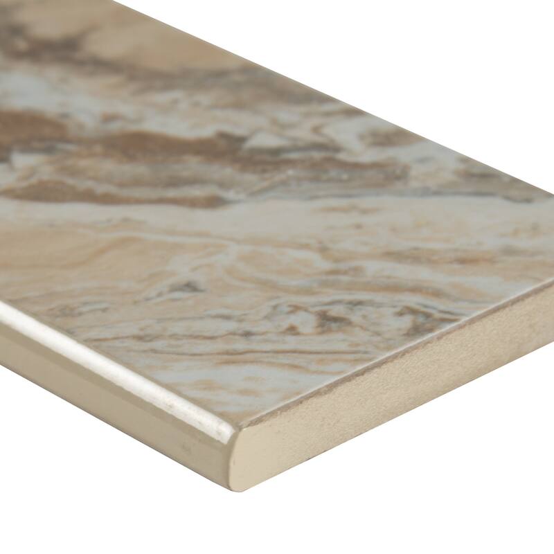 Ackland AKNPTLIN3X18P-BN Linden 18" x 3" Polished Porcelain Thin-Set