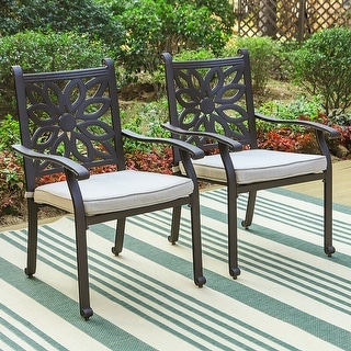 MAISON ARTS 2-Piece Outdoor Patio Extra Wide Cast Aluminum Dining