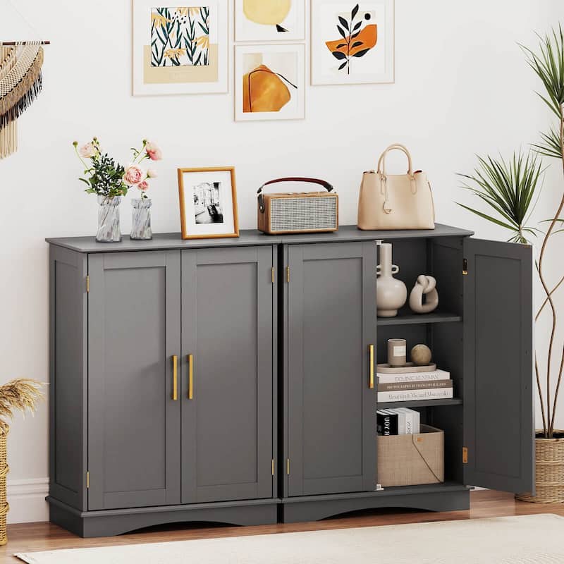 Costway Floor Storage Cabinet Modern Storage Organizer with Adjustable - See Details