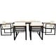 preview thumbnail 28 of 34, 7-Piece Outdoor Patio Steel Dining Set with Umbrella Hole and 6 Cushioned Armchairs