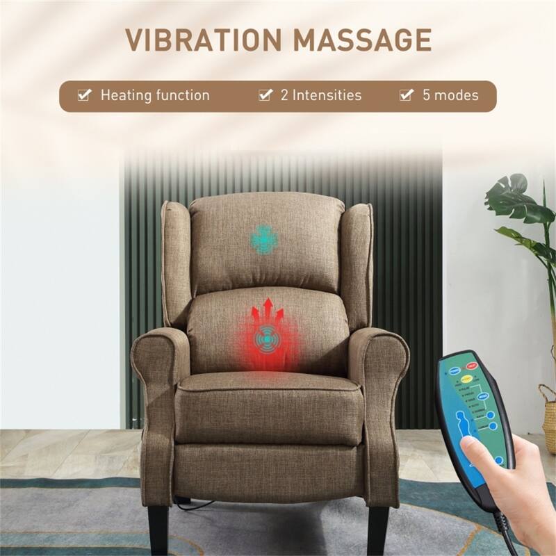 Electric Massage Recliner Chair with Lumbar Heat, Vibrating Back & Footrest