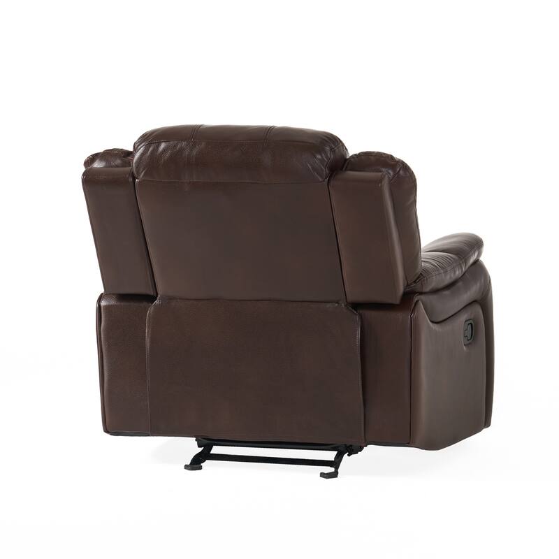 Classic Oversized Faux Leather Recliner, Spacious Upholstered Recliner Chair with Soft Cushion Home Theater Single Sofa Chair