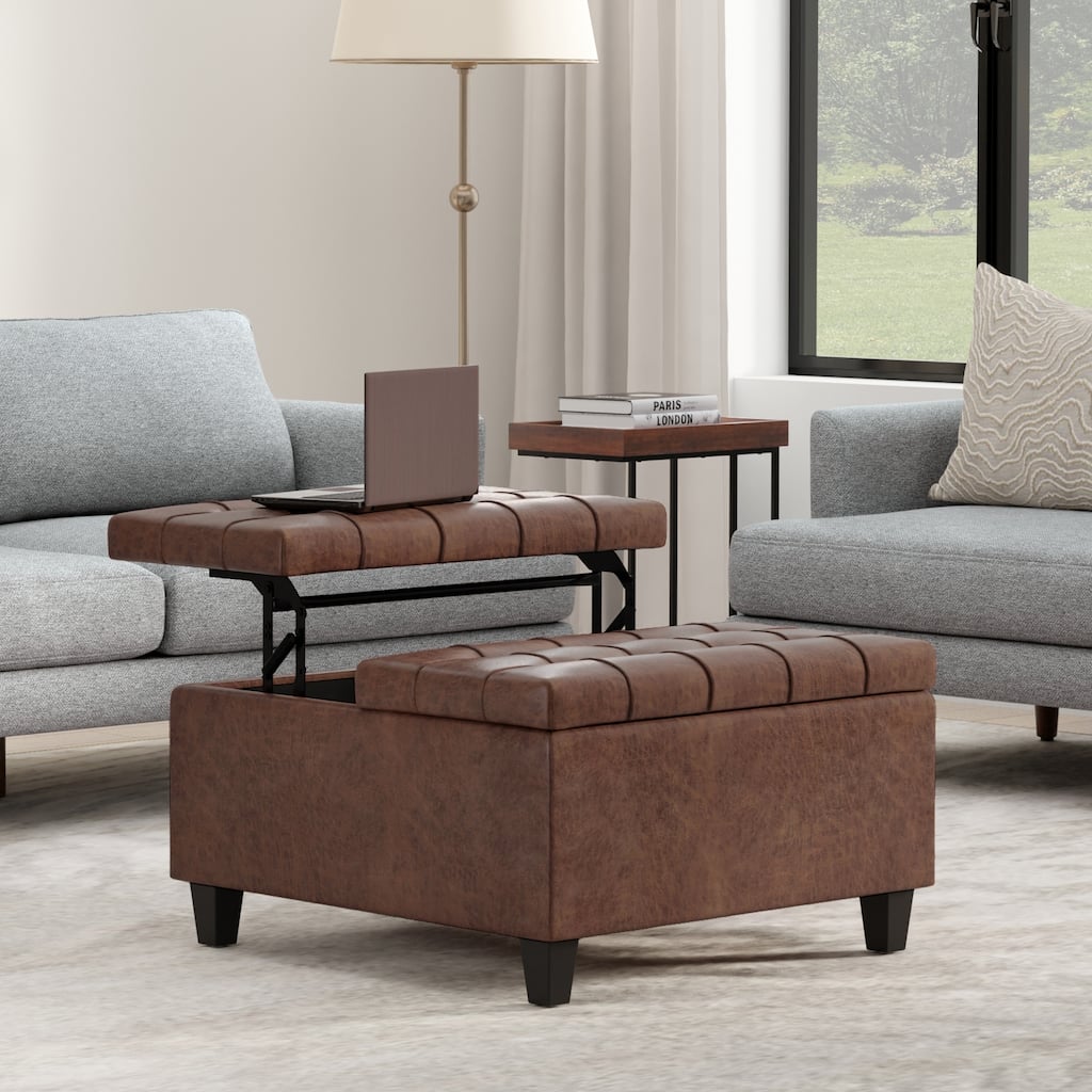 WYNDENHALL Elliot 30 inch Wide Transitional Square Table Ottoman