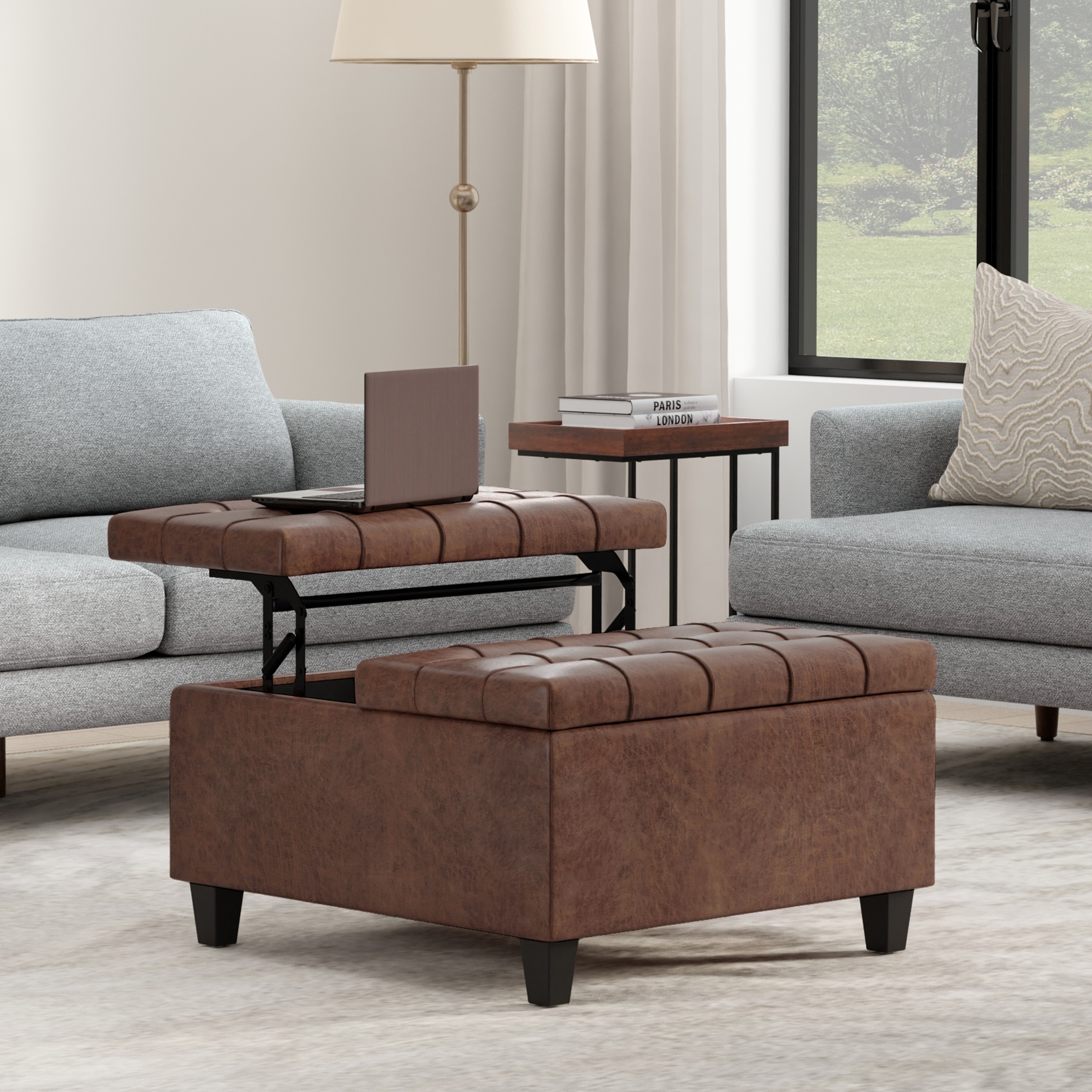 WYNDENHALL Elliot 30 inch Wide Transitional Square Table Ottoman
