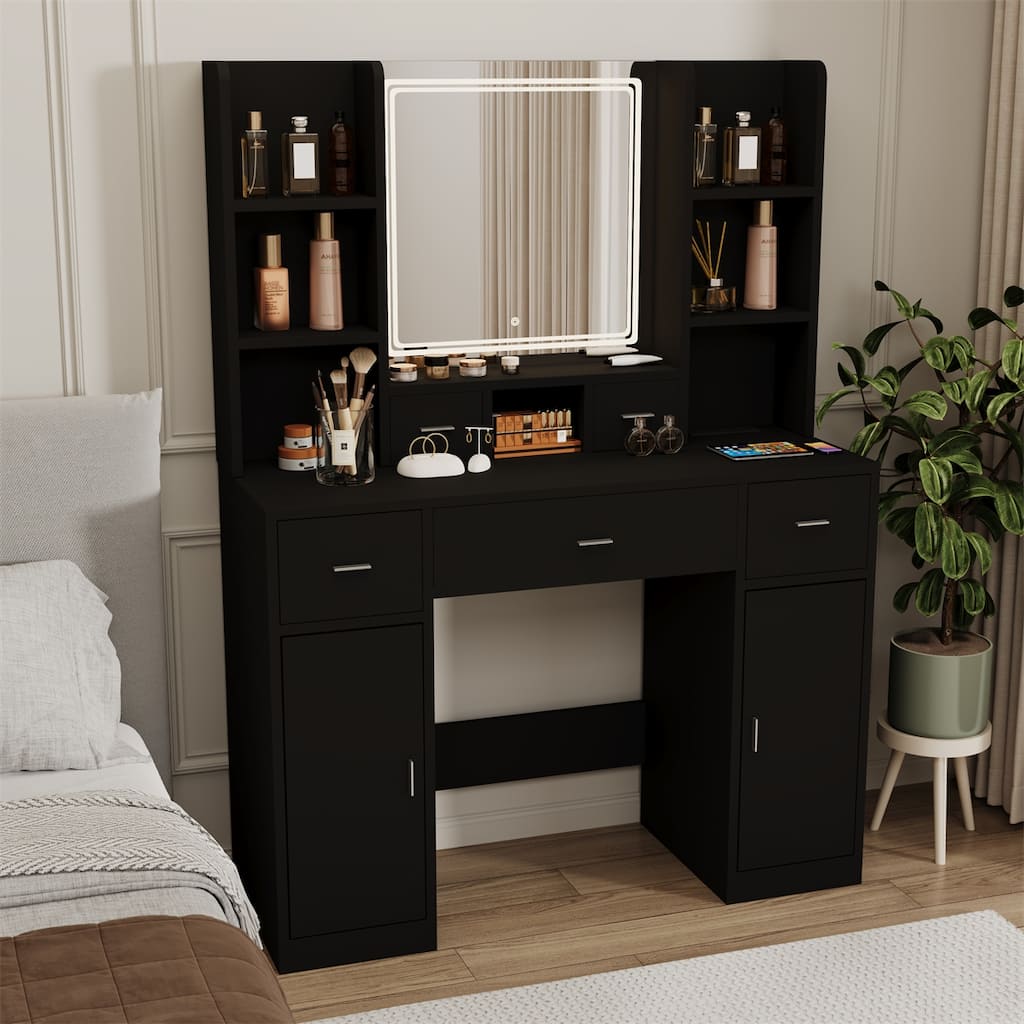 Smart Mirror Dressing Table with Drawers and Storage Cabinet