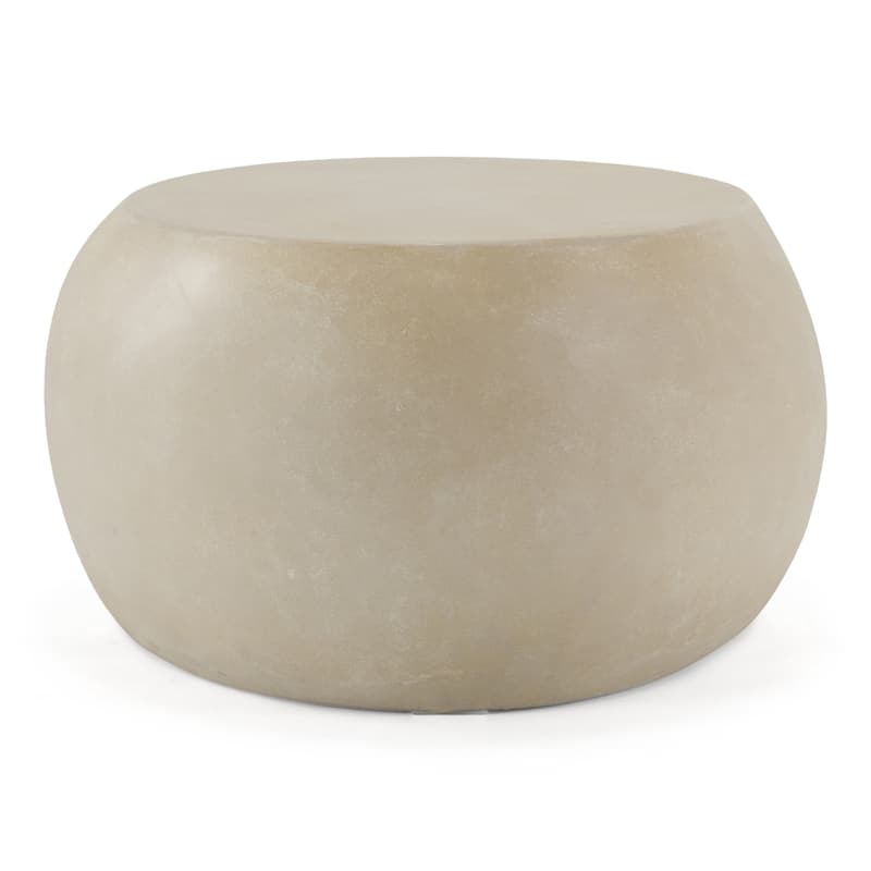 Denny Modern Beige Fiberform Oval Coffee Table