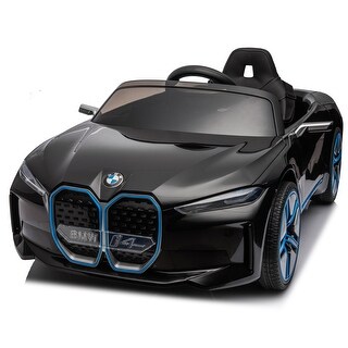 12V BMW I4 Licensed Kids Ride-On Car with Remote Control and Adjustable ...