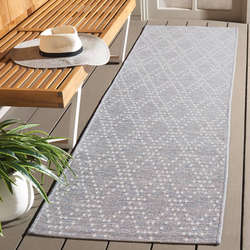 SAFAVIEH Sunset Jenja Indoor/Outdoor Washable Backyard Patio Rug - 2'2" x 8' Runner - Blue/Lavender