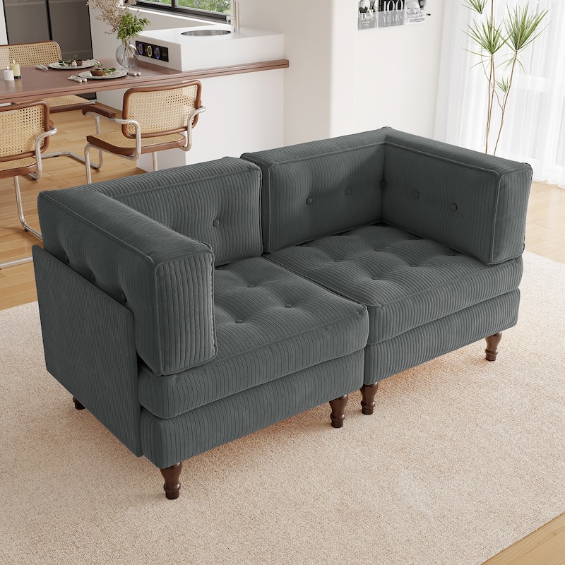 Madison Oversized Upholstered Corduroy Modular Sectional Sofa