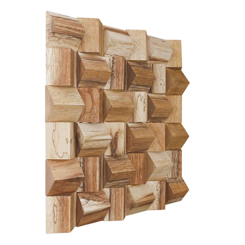 11 7/8"W x 11 7/8"H x 1/2"P Nova Wood Mosaic Wall Tile, Old Boat Wood - 11 7/8"W x 11 7/8"H x 1/2"P