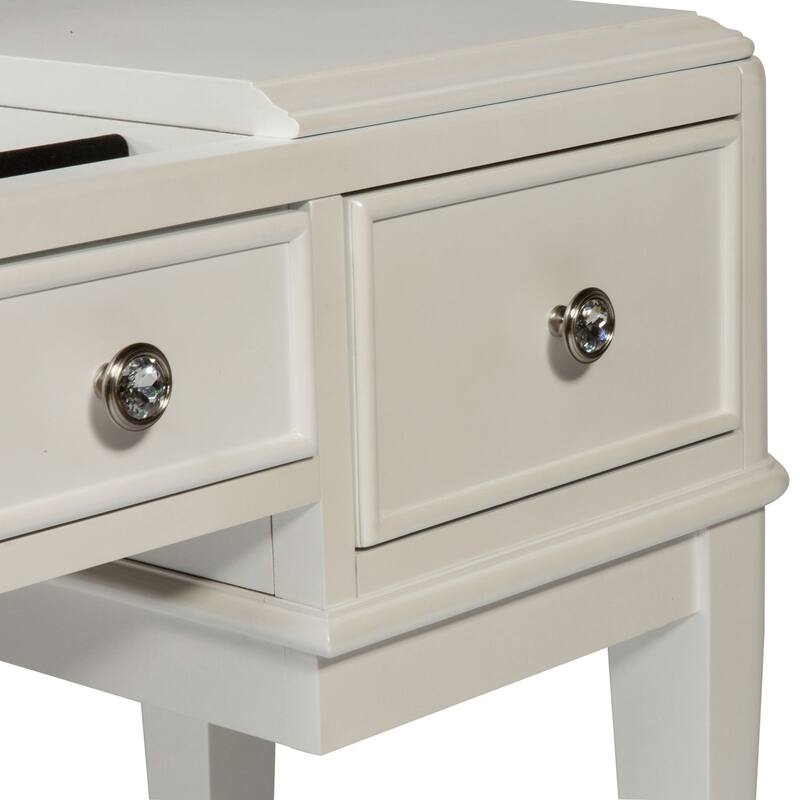 Stardust Iridescent White Vanity Desk