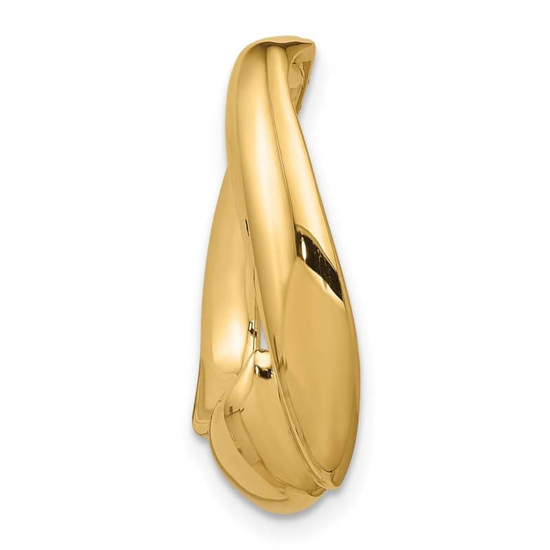 Curata 14k Yellow Gold Solid Polished Oval Slide Necklace (16x24mm)
