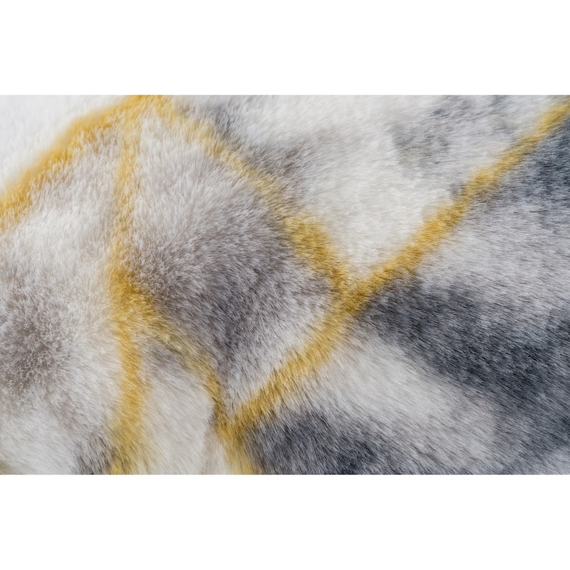 Faux Rabbit Fur Printed Pillow