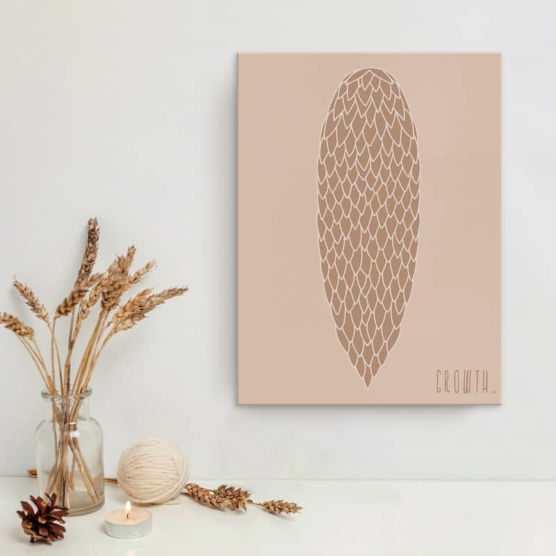 Minimal Pinecone II' Fall Harvest Canvas Wall Art