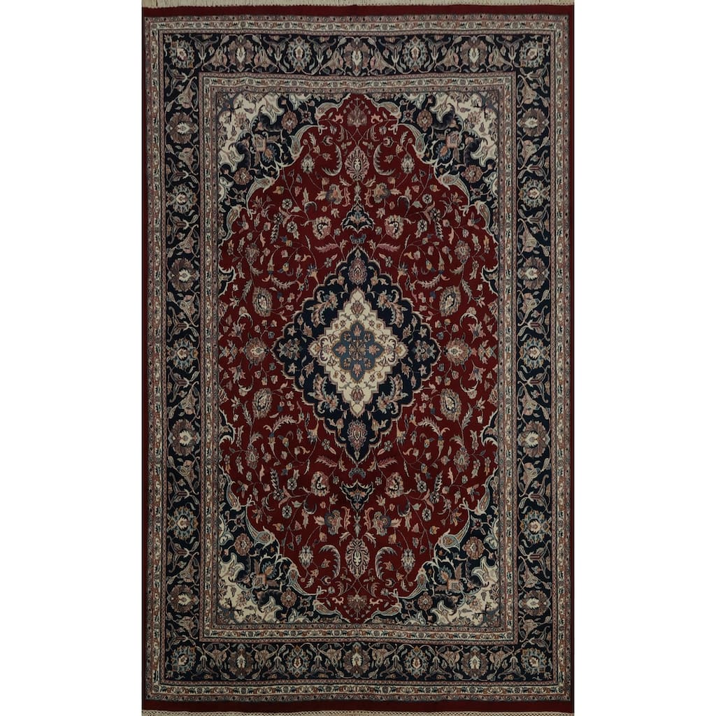 Hand Knotted Oriental 100% Wool Carpet Traditional Floral Red Tabriz Area Rug - 12' 3'' X 8' 10''