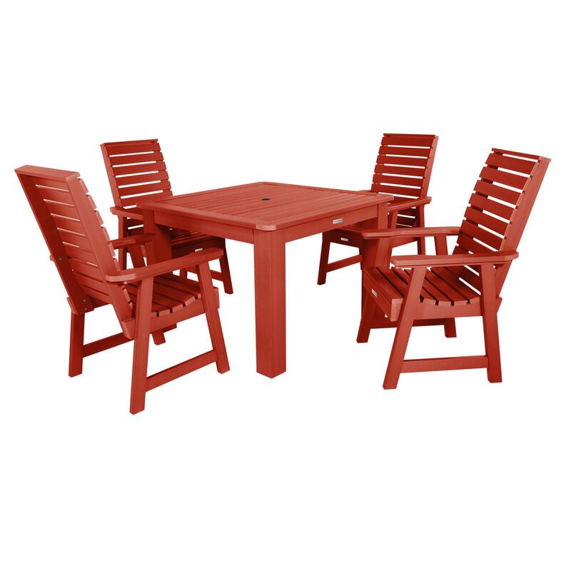 Weatherly 5-piece Outdoor Dining Set - 42" x 42" Table, Dining-height - Rustic Red