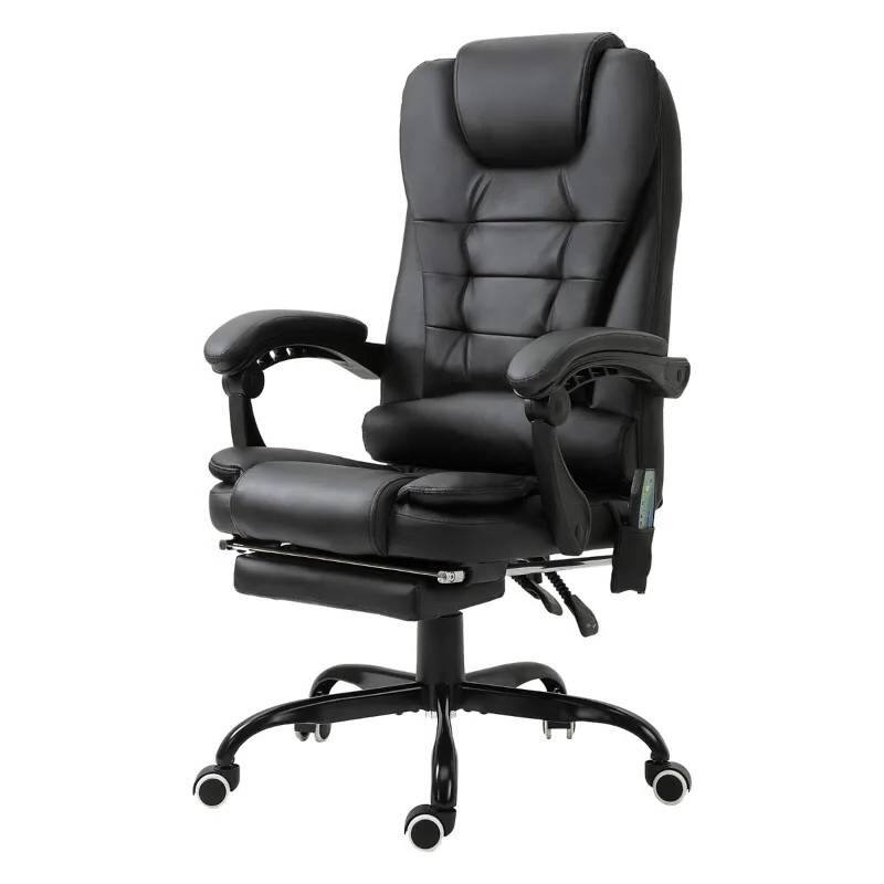 7 Mode Vibrating High Back Executive Massage Adjustable Office Chair - 26.5" W x 31" D x 43.75"-47.75" - Black