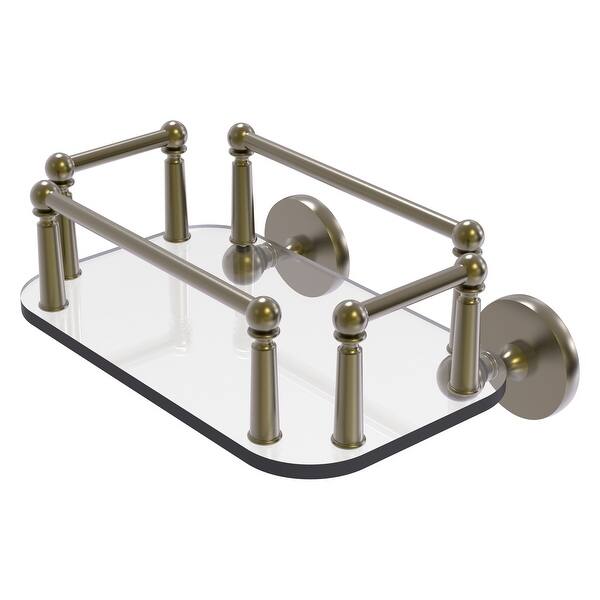 Allied Brass Monte Carlo Collection Wall Mounted Glass Guest Towel Tray in Antique Bronze Allied Brass Monte Carlo Collection Wall Mounted Glass Guest Towel Tray in Antique Bronze