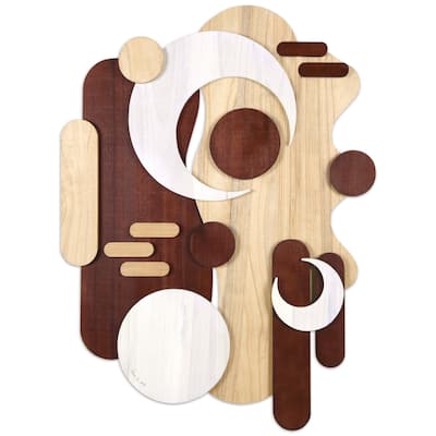 "Sands Serenade" Hand Made & Hand Finished Dimensional Solid Paulownia Wood Abstracts Wall Art