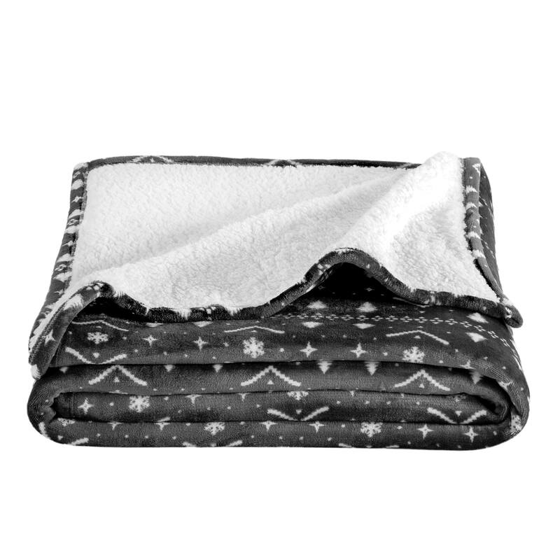 Bare Home Sherpa Fleece Blanket - Reversible Plush Bed Blanket