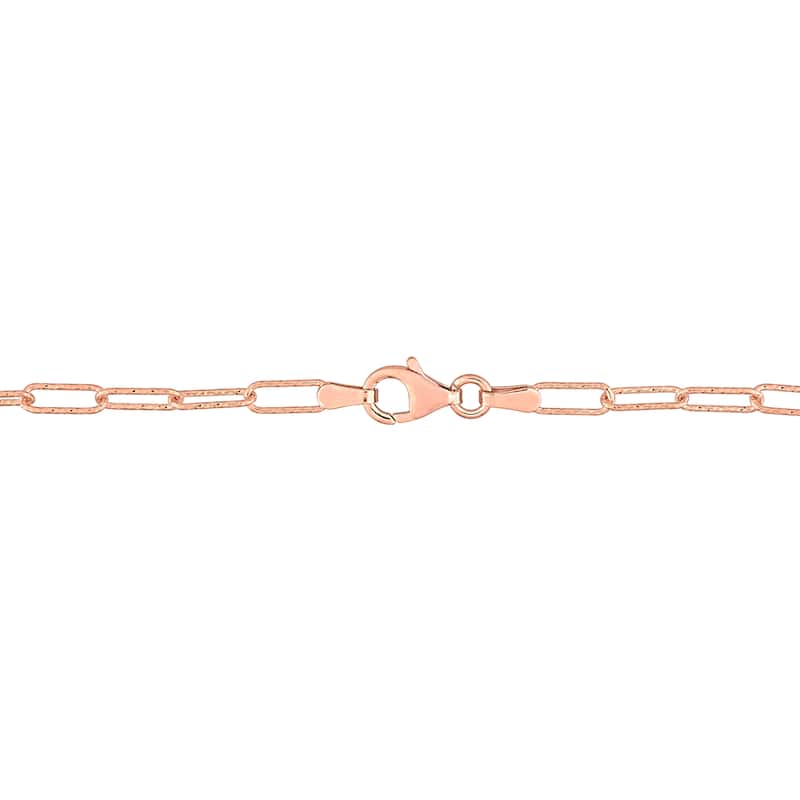 Miadora Morganite and White Topaz Double Halo Heart Necklace in Rose Plated Sterling Silver
