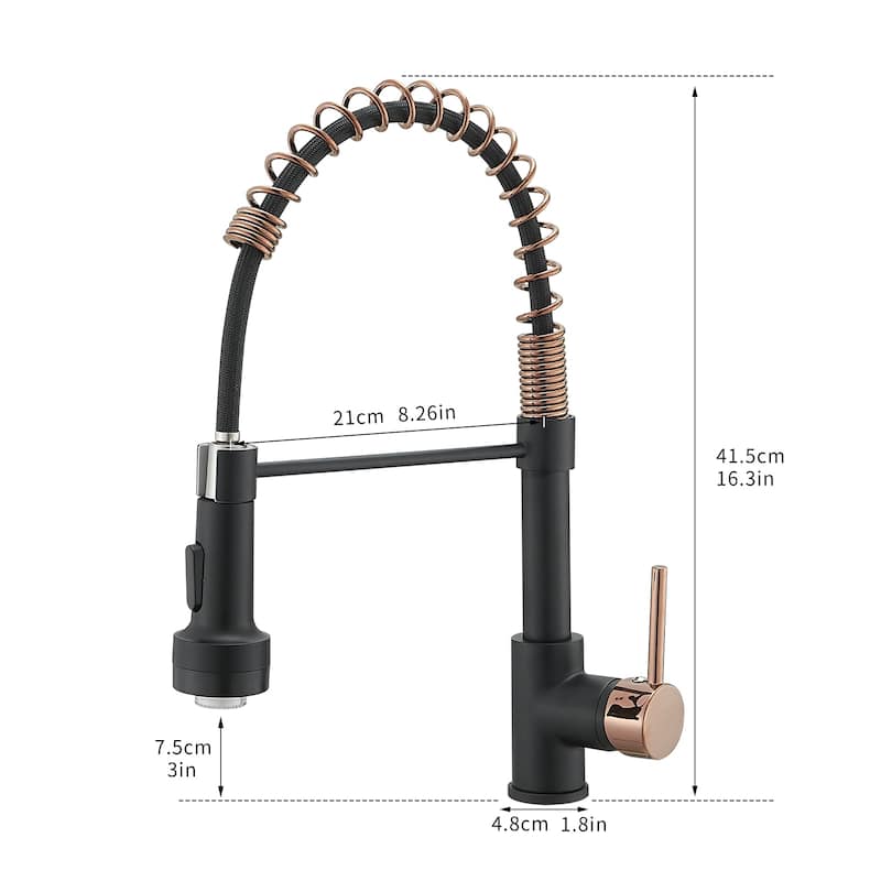 LED Commercial Kitchen Faucet with Pull Down Sprayer, Single Handle Single Lever Kitchen Sink Faucet