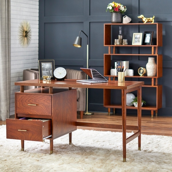 Simple Living Margo 2 drawer Mid Century Modern Desk On Sale Bed Bath Beyond 29928485