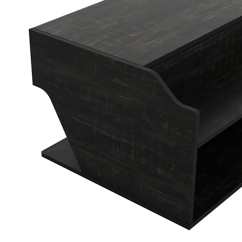 DH BASIC Transitional Black Oak 44-inch Lift-top Coffee Table by Denhour
