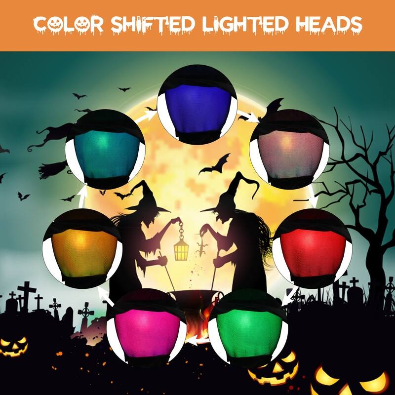 5.2ft Halloween Witches Outdoor Decorations with Pre-Recorded Sound