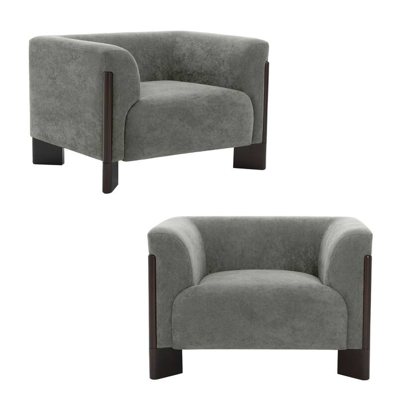 3-Piece Chenille Living Room Set with Loveseat and Accent Chairs