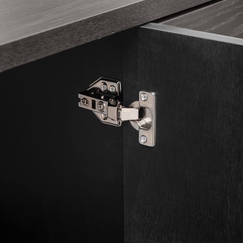 Rectangular Sideboard with Adjustable Shelves and metal handles
