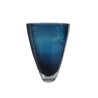 Royal Blue 11" Minimalist Cylinder Glass Vase for Elegant Modern Decor