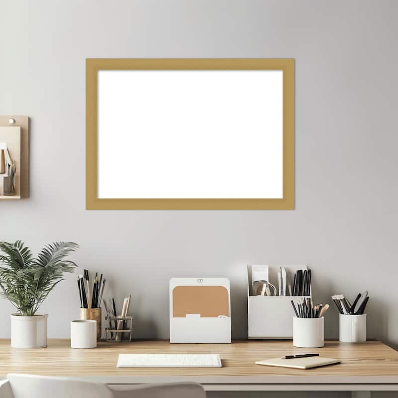 Amanti Art Grace Brushed Gold Narrow Framed Dry Erase Magnetic Board