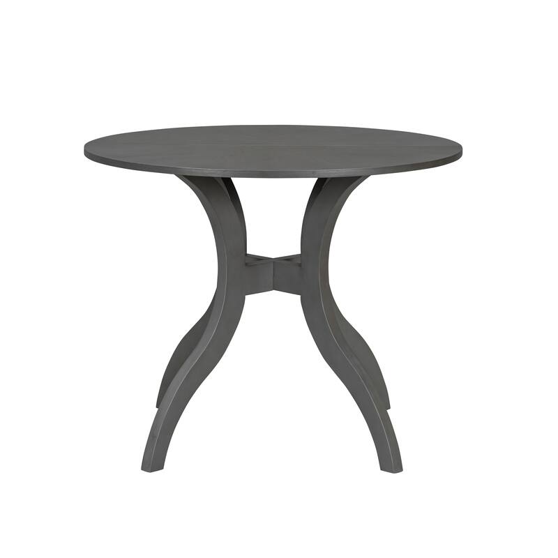 Oak Gray Round Dining Table 39.4" - Traditional Solid Wood Legs, Timeless Elegance, Ideal Focal Point for Family Gatherings