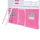 preview thumbnail 13 of 13, Full Size Bunk House Bed with Playful Windows, Tent, and Slide - Stylish & Design for Fun and Functional Bedrooms, Pink+White