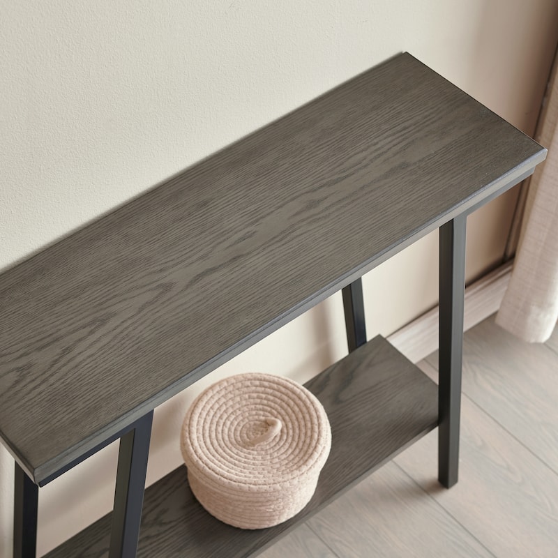Leick Home Mixed Metal and Wood Hall Console Sofa Table