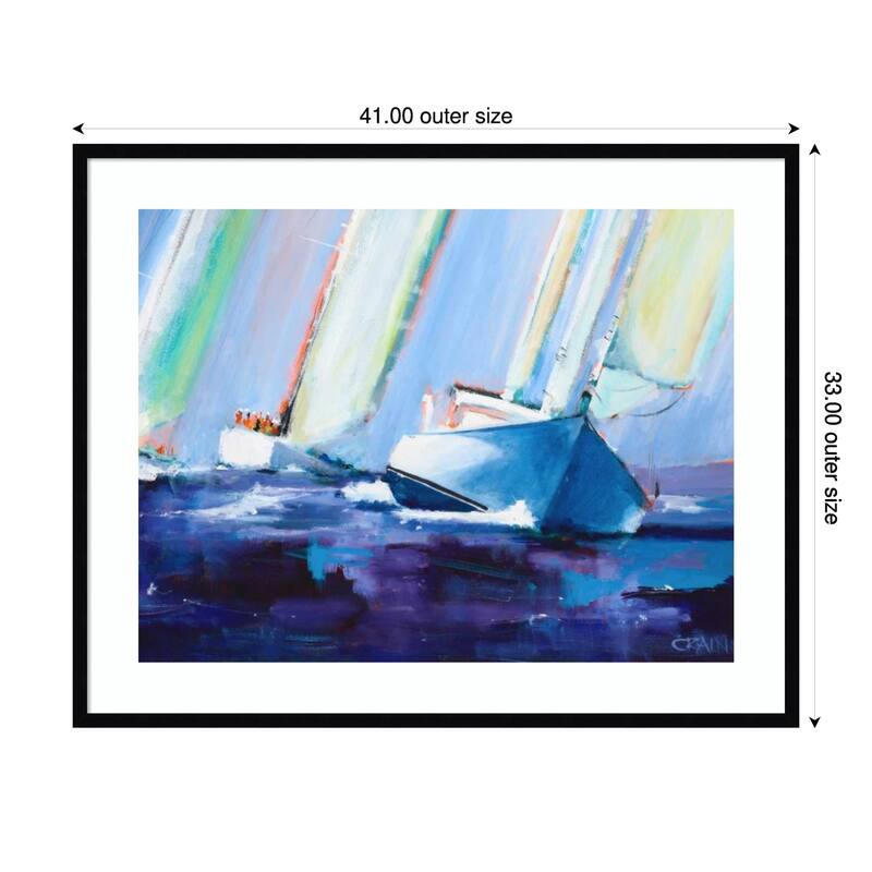 Beating No. 2 by Curt Crain Wood Framed Wall Art Print - 41 x 33 in - Black